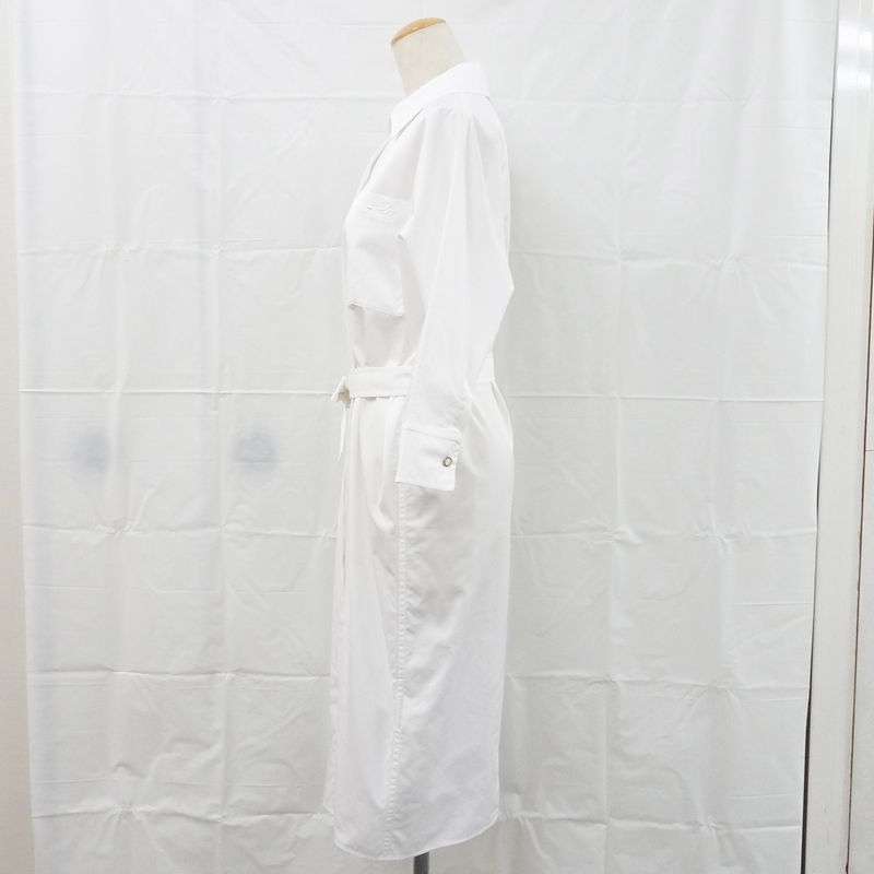 Hermes Shirt Dress 34 White 4e0501dv Cotton Clothes Apparel Clothing