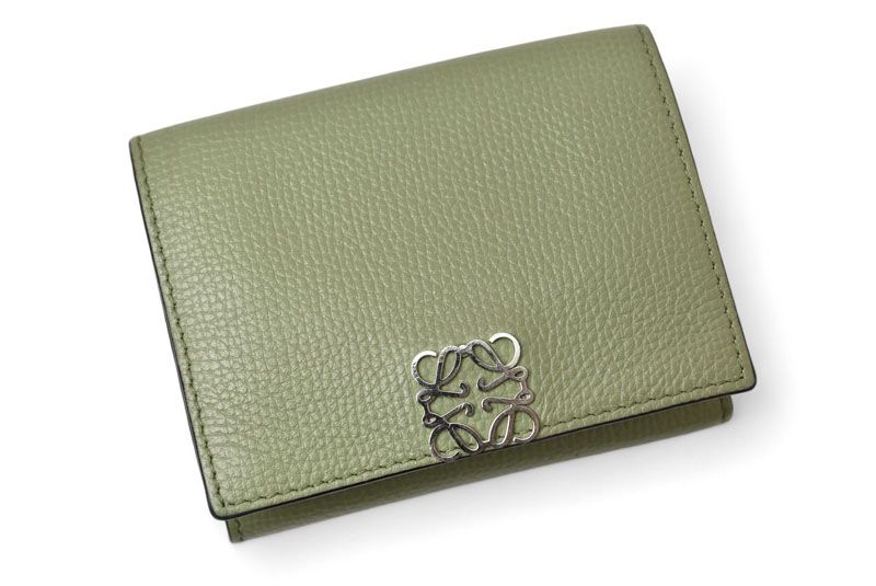 Loewe Wallet Loewe Trifold Mini Wallet Anagram Trifold Green Rosemary