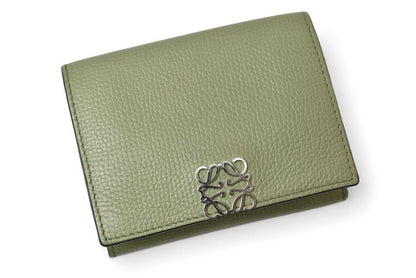 Loewe Wallet Loewe Trifold Mini Wallet Anagram Trifold Green Rosemary