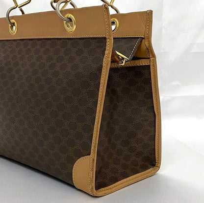 Celine Handbag Brown Macadam Tote Bag PVC Leather Preowned