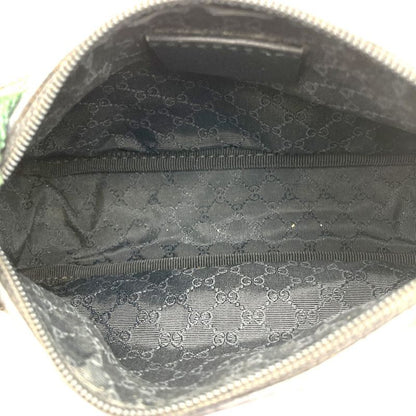 Gucci 92821 Pouch Mini Handbag Black Canvas Leather Sherry Ladies Men Fashion