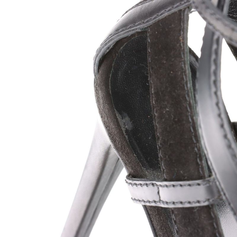 Gucci Leather Sandals Women's 34 1 2 241464 Black Made In Italy