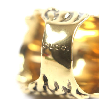 Gucci Lion's Head Colored Stone Ring - Gold Black 16 Size Equivalent To Size