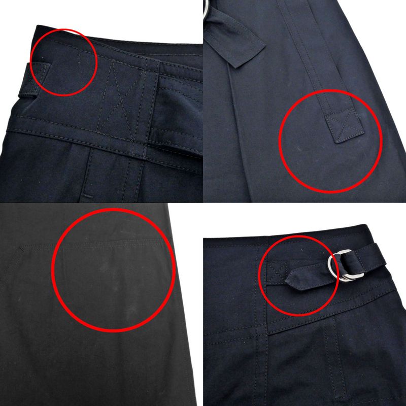 Hermes High Waist Chino Pants Serie Button With Belt Navy - Size 36