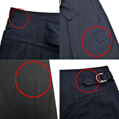 Hermes High Waist Chino Pants Serie Button With Belt Navy - Size 36