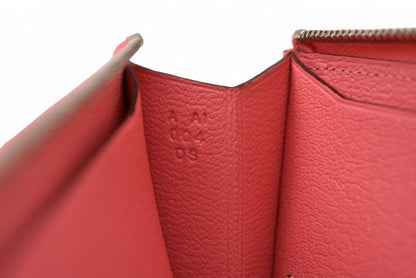 Hermes Wallet Mini Pouch Hermes Remix Combine Duo Engraved A Rose Azalea Orange