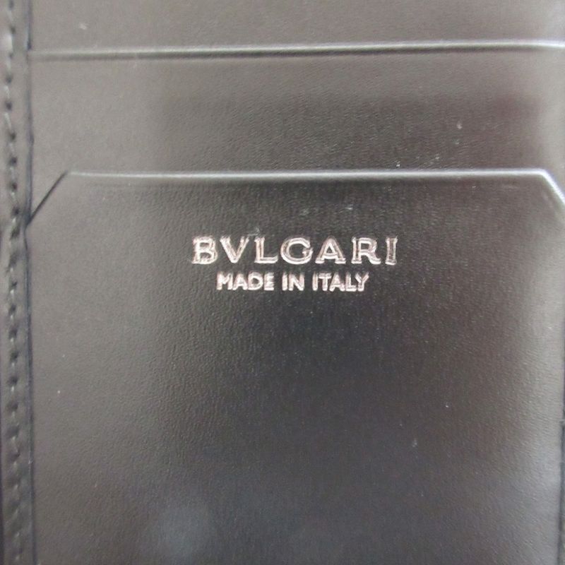 Bulgari Serpenti Scaglie 280922 Leather Black Bifold Long Wallet 0223 Bvlgari