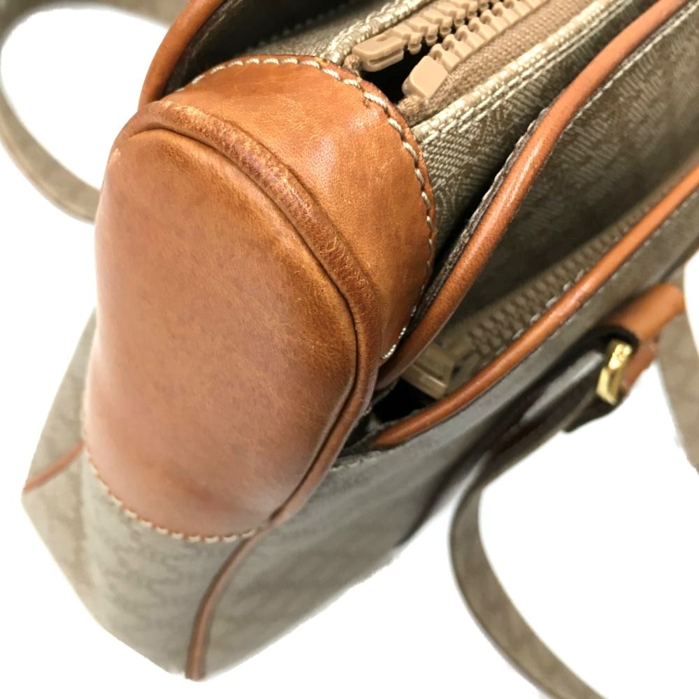 Celine Macadam Pattern Coated Canvas X Leather Bag Brown