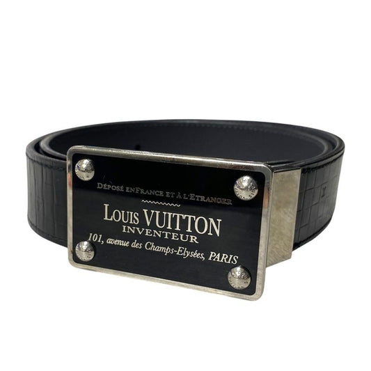 Em0334 Louis Vuitton M6820 Belt Santure Avventur Leather Belt 85/34 Black