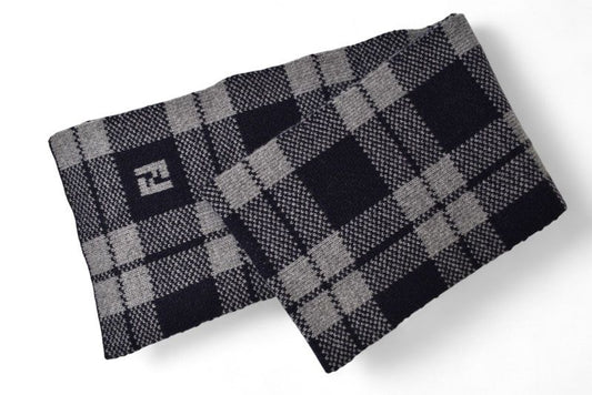 Fendi Scarf Fendi Winter Scarf 100% Wool FF Logo Navy Gray