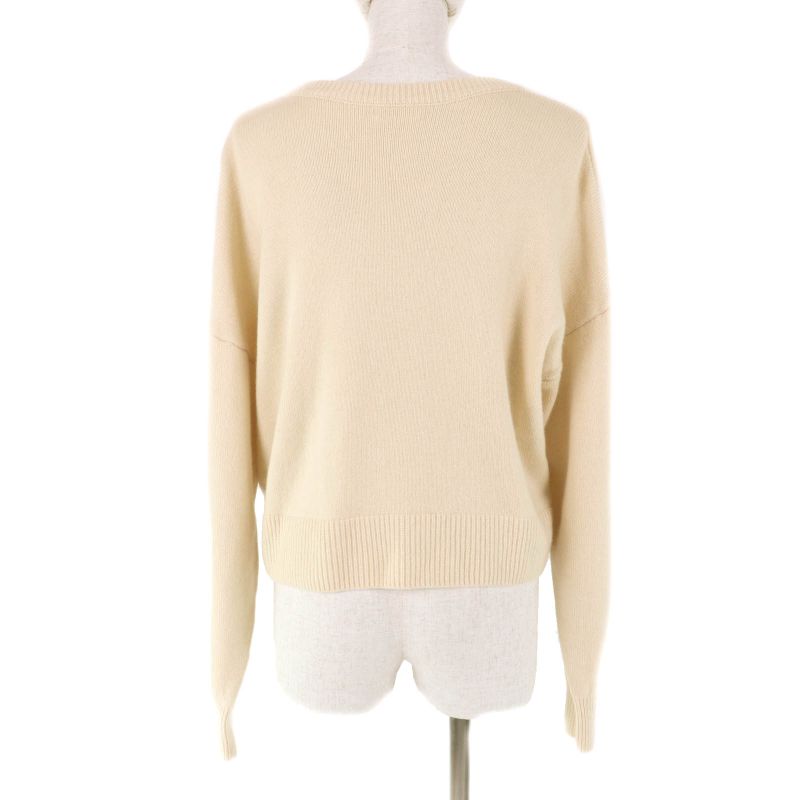 Celine 2a20o152i 100% Cashmere Salky Embroidered Crew Neck Long Sleeve Sweater