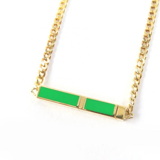 Bottega Veneta Ag925 Accessory Necklace Gold Green With Box And