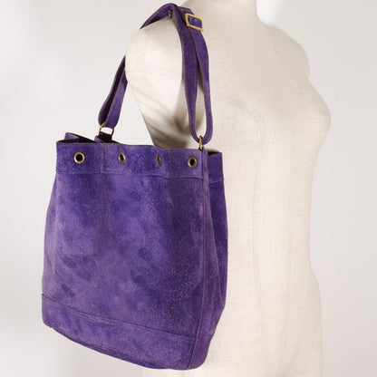 Hermes Market GM Suede Purple 0L Women's Shoulder Bag