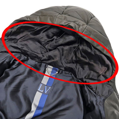 Louis Vuitton Down Jacket 50 Khaki Sheep Leather Double Zipper Outerwear