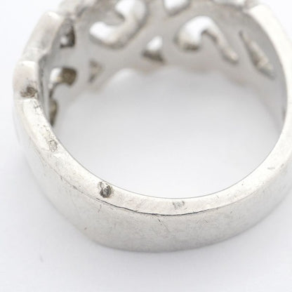 Tiffany & Co Ring Triple Rubbing Heart Silver 925 Size 7 Ladies