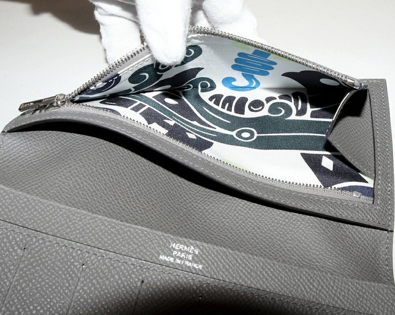 Hermes Zipper Long Wallet With Change Pocket Citizen Twill Long Combine Long