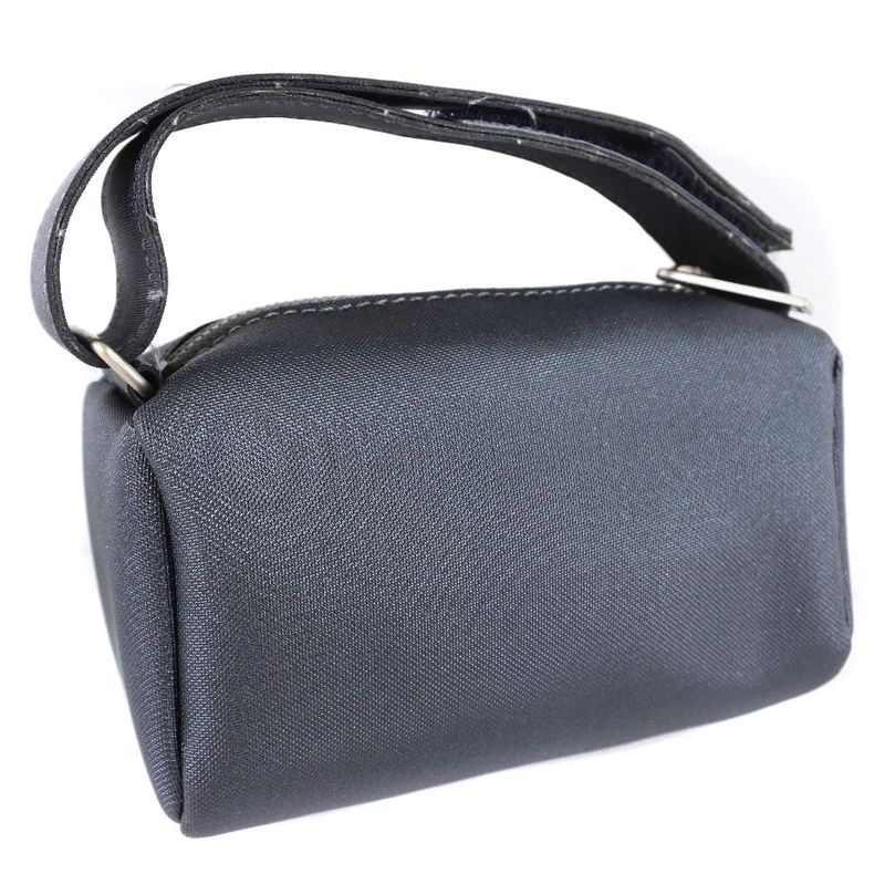 Chanel Vintage Logo Nylon Gray Ladies Pouch