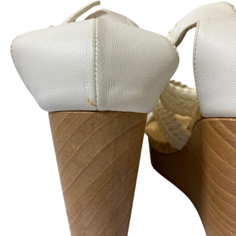 Good Hermes Wedge Sole Mesh Leather Wood Sandals Equivalent to 23.5cm (9.25in)