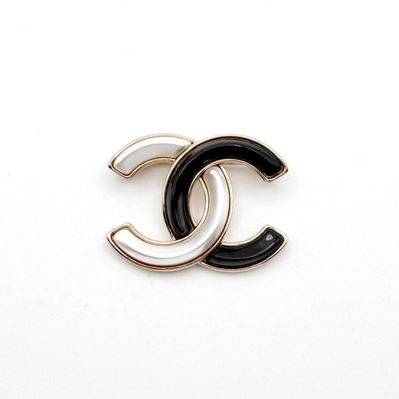 Chanel Brooch Corsage Gold Black Here Mark Bicolor