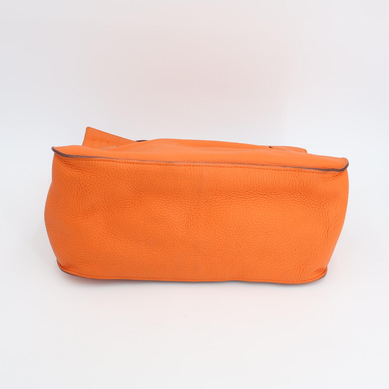 Hermes Gipsyère 34 Orange Silver Hardware □R Engraved Circa 2014 Unisex