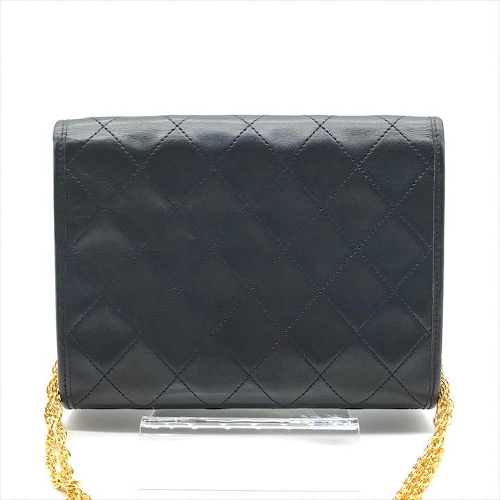 Chanel CC Logo Mini Quilted Chain Shoulder Bag Pouch Black