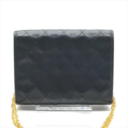 Chanel CC Logo Mini Quilted Chain Shoulder Bag Pouch Black