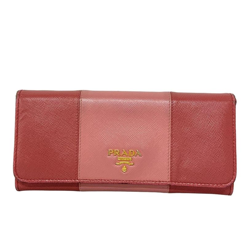 Prada Long Wallet - Pink Leather