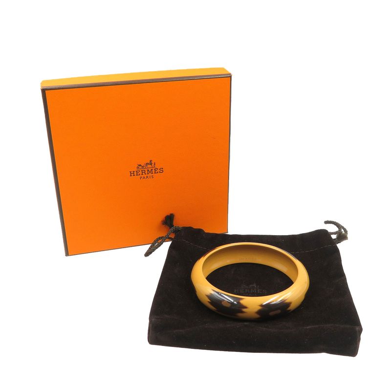 Hermes Lacquerwood Lacquer Brown Bangle 0134 Hermes