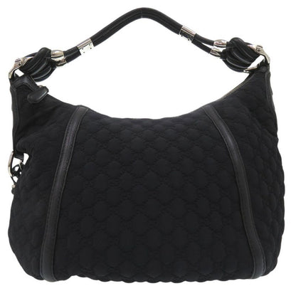 Gucci GG Logo Fringe Bamboo One Shoulder Bag Horsebit Hobo Bag Nylon Leather