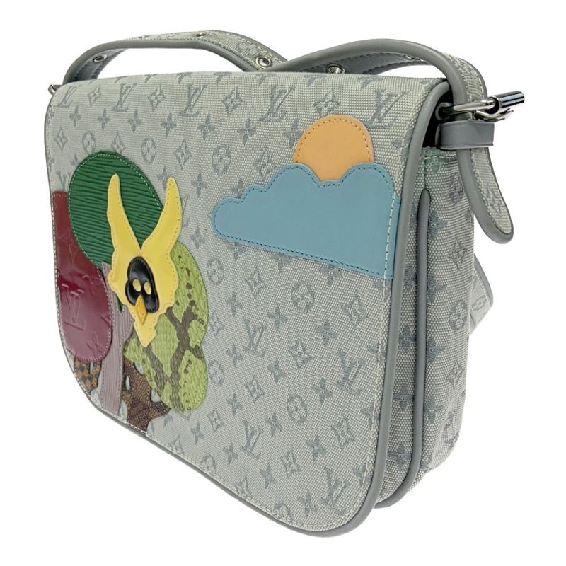 Louis Vuitton M92279 Monogram Mini Canvas Leather Contre de Fe Musette Grey