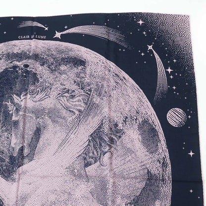 Hermes Carre Geant140 Clair De Lune Cles Cashmere Silk Marine View Rose Scarf