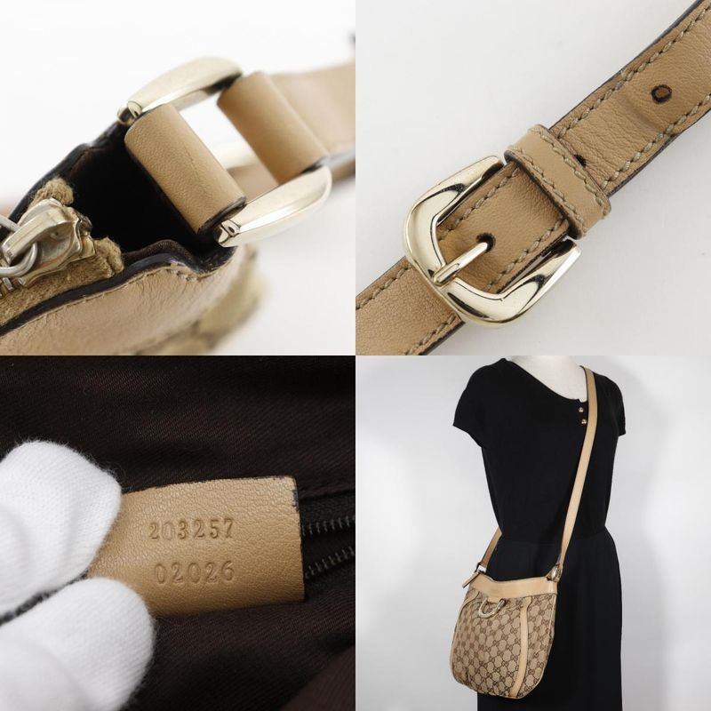 Gucci Abbey Line 203257 GG Canvas Brown Women's Shoulder Bag