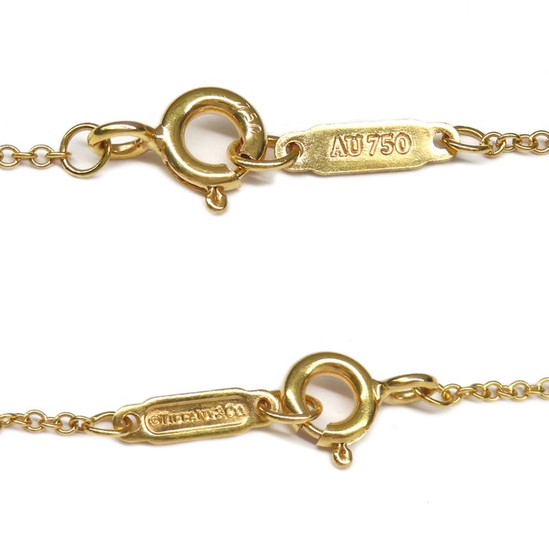 Tiffany & Co Necklace Knot Key Pendant Diamond Au75pg 18K Pink Gold
