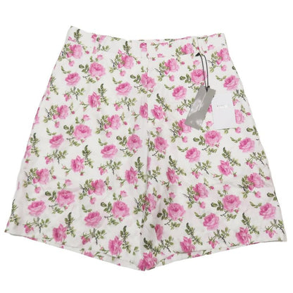 Unused 22AW DIOR Floral Rose Print Shorts Half Pants Floral 50 White Pink Mens
