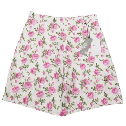 Unused 22AW DIOR Floral Rose Print Shorts Half Pants Floral 50 White Pink Mens