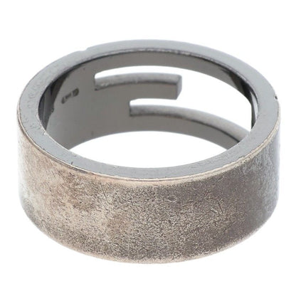 Gucci Blanched G Black Coated Silver Ring Men's 13.5 15
