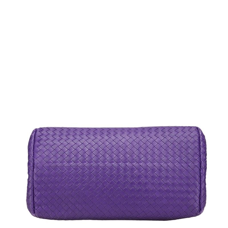 Bottega Veneta Intrecciato Handbag Tote Bag Purple Leather Women Bottega Veneta