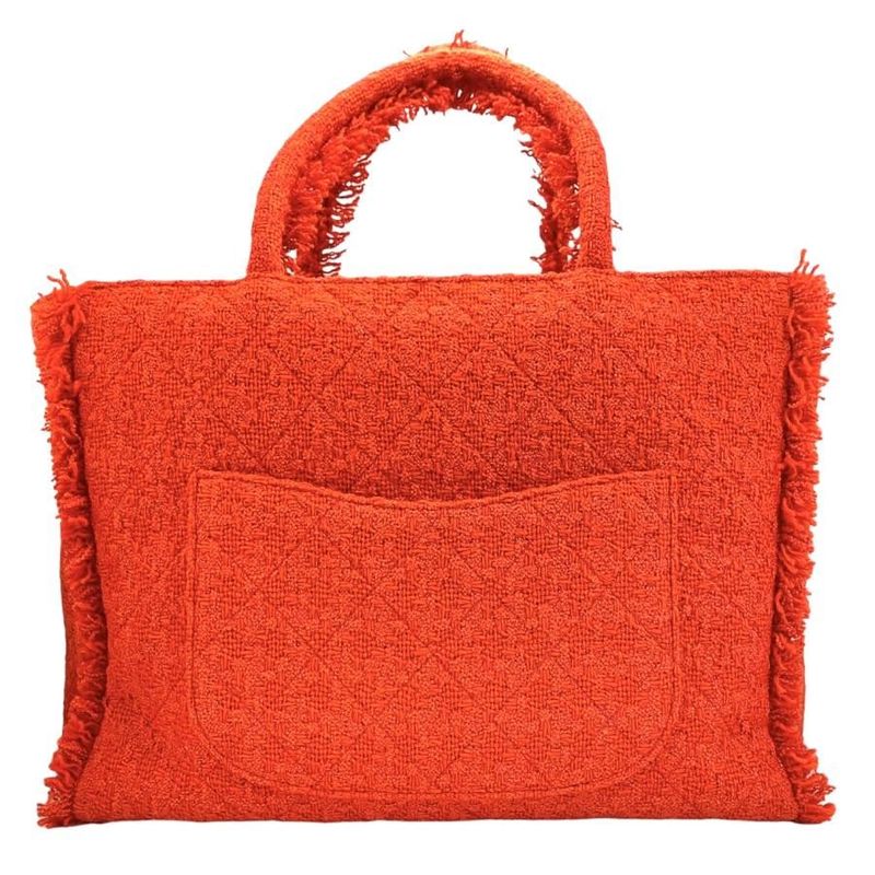 Chanel Tweed Tote Bag 29111338 Serial Sticker Zip Shopping Bag Gold Hardware