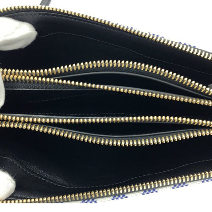 Celine - Phoebe Trio Knit And Leather Check Shoulder Bag - Cobalt Blue White -