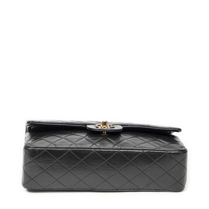 Chanelmatelasse W Flap Black Matelasse Lambskin Leather A