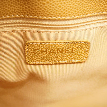 Chanel Shoulder Bag Matelasse Caviar Skin Beige Gold Hardware Women