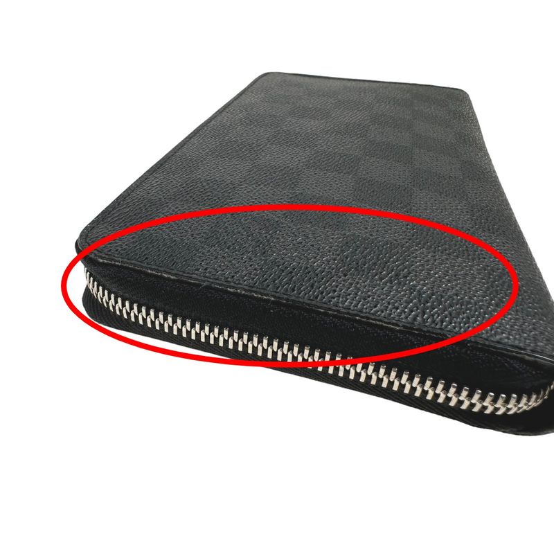 Louis Vuitton N63077 Damier Graphite Round Zipper Zippy Organizer Long Wallet