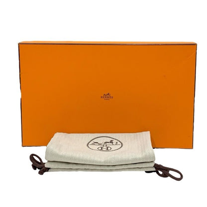 Hermes Boots Short Boots Shoes Suede Brown Silver Hose