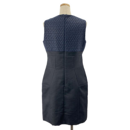 Christian DIOR - Flower Lace Back Zip Sleeveless Dress Fully Lined - 38 - Black