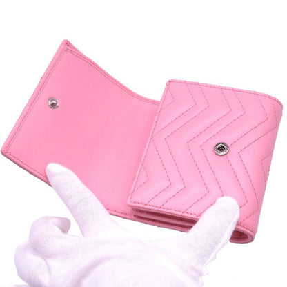 Gucci Compact Wallet GG Marmont 598629 Bifold Wallet Leather Pink 0052 Gucci