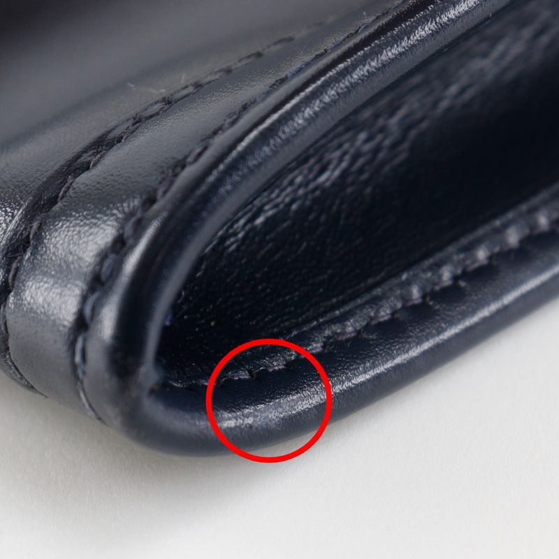 Hermes Jigier PM Vintage Box Calf Navy 0Q Unisex Clutch Bag