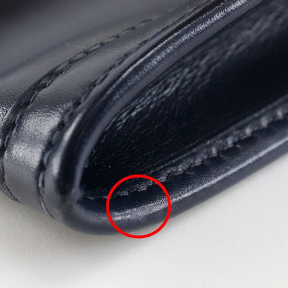 Hermes Jigier PM Vintage Box Calf Navy 0Q Unisex Clutch Bag