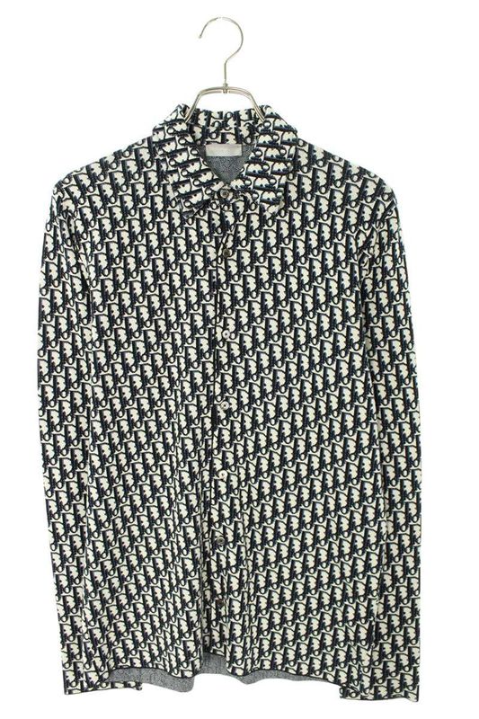 Dior 023m550at099 Obscure Pattern Allover Knit Long Sleeve Shirt Men's XS