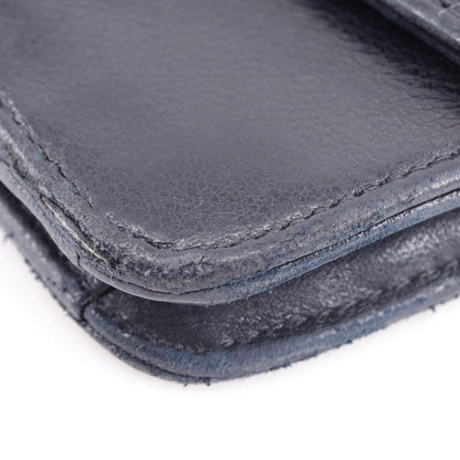 Chanel Coco Mark Vintage Lambskin Black Women's Long Wallet