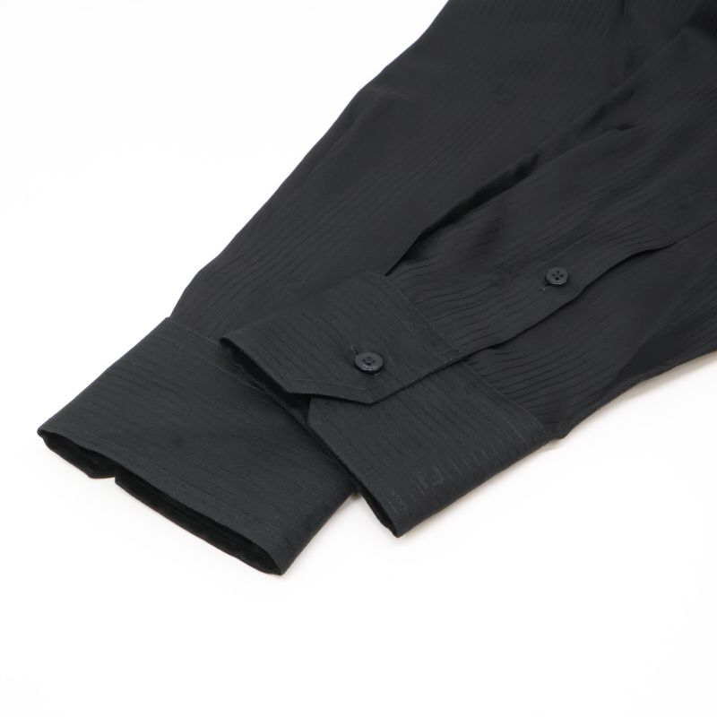 Fendi 22 Fs0585 AKEG Black Zucca Stripe Shirt 38